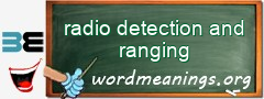 WordMeaning blackboard for radio detection and ranging